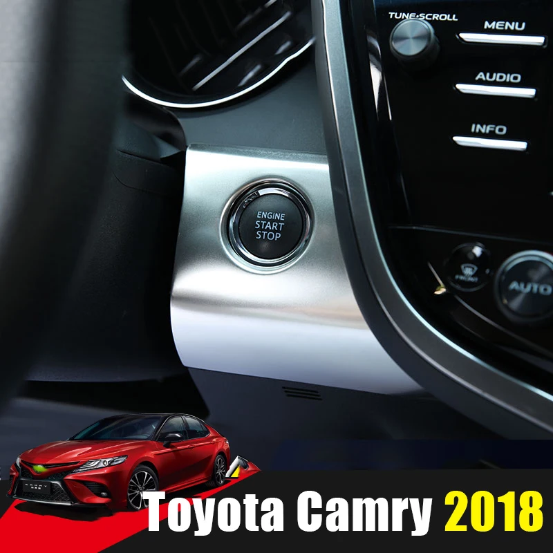 

Stainless Steel Car Key Push Button Start Stop Ignition Ring Cover Sticker Interior Moulding For Toyota Camry 2018 Accessories