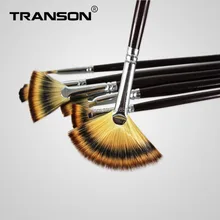 Набор разноцветных нейлоновых кистей для рисования волос с черной ручкой, 6 шт, набор кистей для рисования головы вентилятора, идеальный подарок. Акварель, акрил