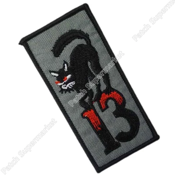 

Black Cat Unlucky Number 13 Lucky thirteen biker retro emo punk rockabilly applique Embroidered sew on/ iron on patch