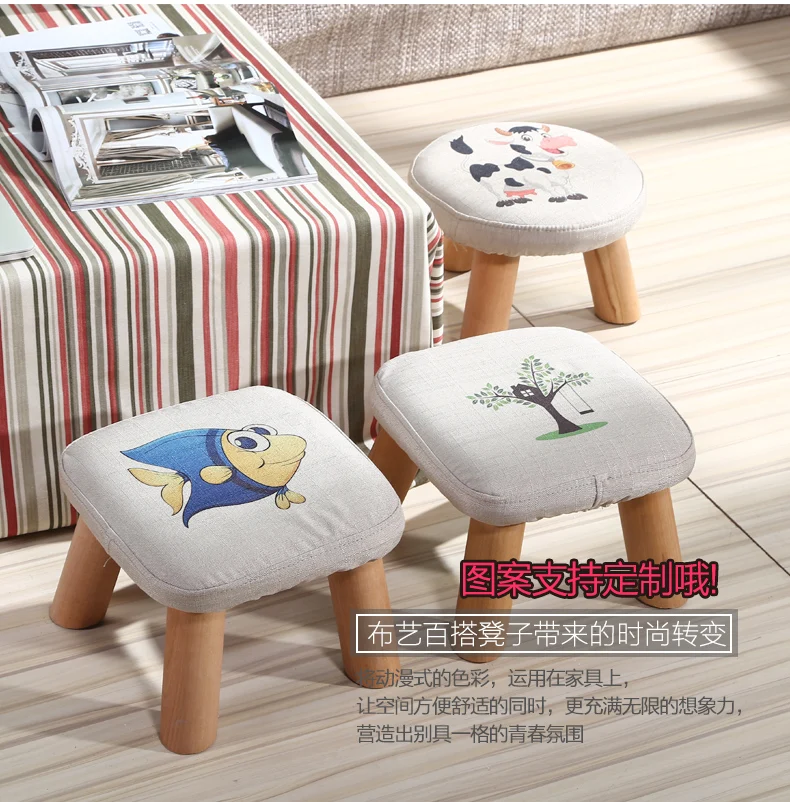 Xxxg/короткие доски стул для обувь для детей и взрослых с небольшим ткани деревянный стул диван стул небольшой деревянный bench искусства ткани