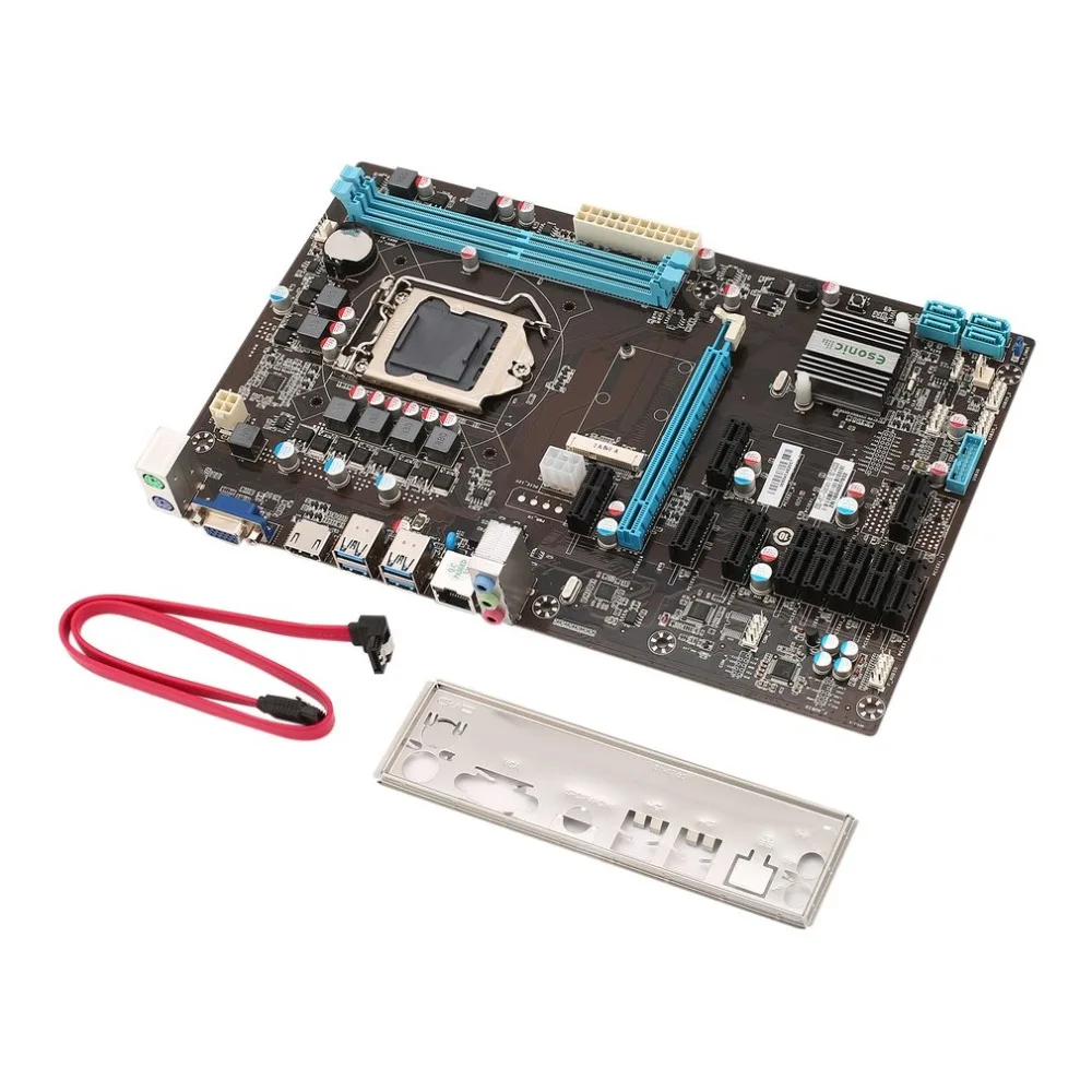 

B250-BTC11 Mining Motherboard with 11 PCI Express Slots for Coin Mining Crypto Mining Graphics Cards Computer Mining Board