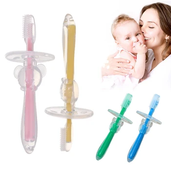 

1pc Baby Toothbrush 4 Colors Silicone Kids Teeth Training Toothbrush Newborn For Baby Infant Dental Oral Clean