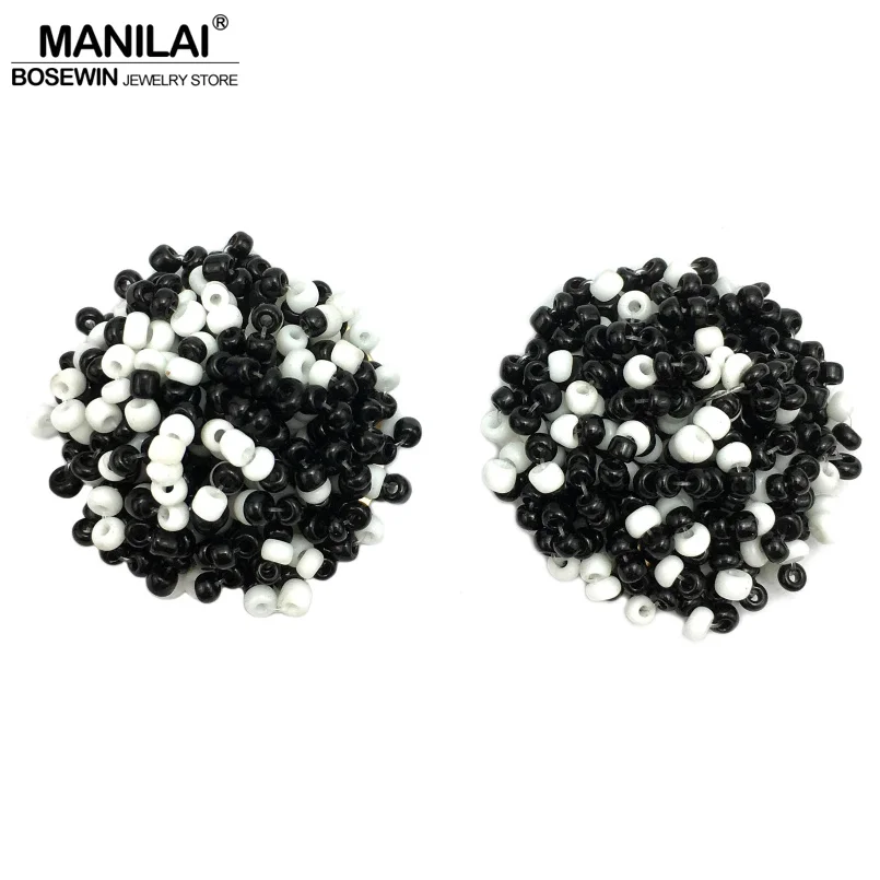 MANILAI 19 Color Choice Perfect Match Bohemia Earrings For Women Accessories Ethnic Jewelry Resin Handmade Beaded Earrings - Image 2