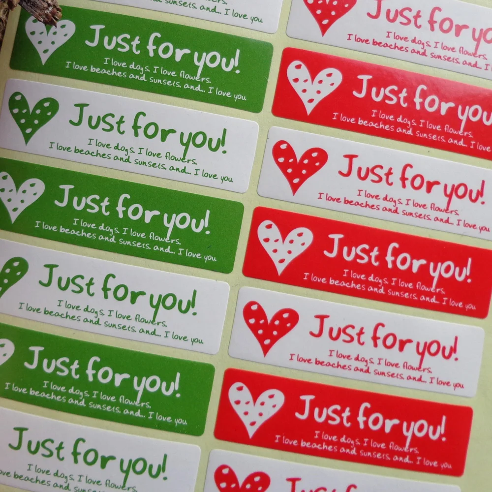 

600pcs New 'Just for you ' Seal sticker ,Party Favor Bag stickers DIY Gift Sticker for Cake Candy Box Decor