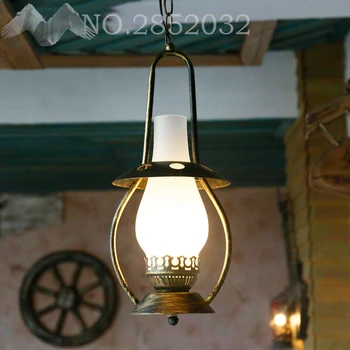 

Chinese Retro Pendant Lights Restaurant Bar Led Kerosene Pendant Lamp Hotel Dinning Room Glass Shade Hanging Light Fixtures
