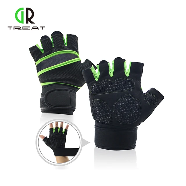 US $11.07 GR Treat Running Fitness Gloves With Wrist Support Training Gloves Exercise Gym Workout Body Buildi