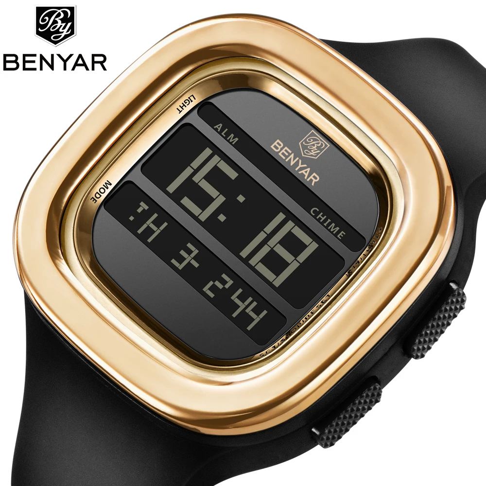 

BENYAR Brand New Sport Quartz Watch Men Military Waterproof Watches LED Digital Durable Automatic Male silicone Electronic Clock