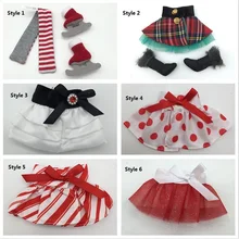 DHL/EMS 50pcs The Elf on the Shelf Winter Set & Boots, Tartan Skirt & Boots,Satin Tiered Skirt