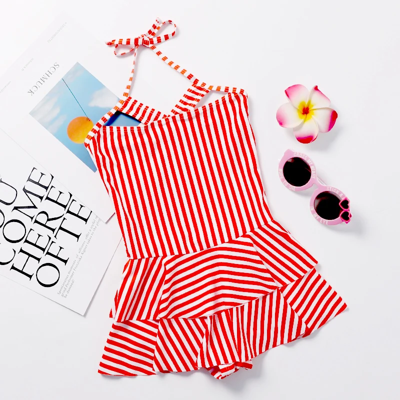 Купальный костюм для девочек, цельный купальный костюм из двух предметов одежда для купания для маленьких детей, Детский купальник, юбка купальный костюм для девочек, пляжная одежда