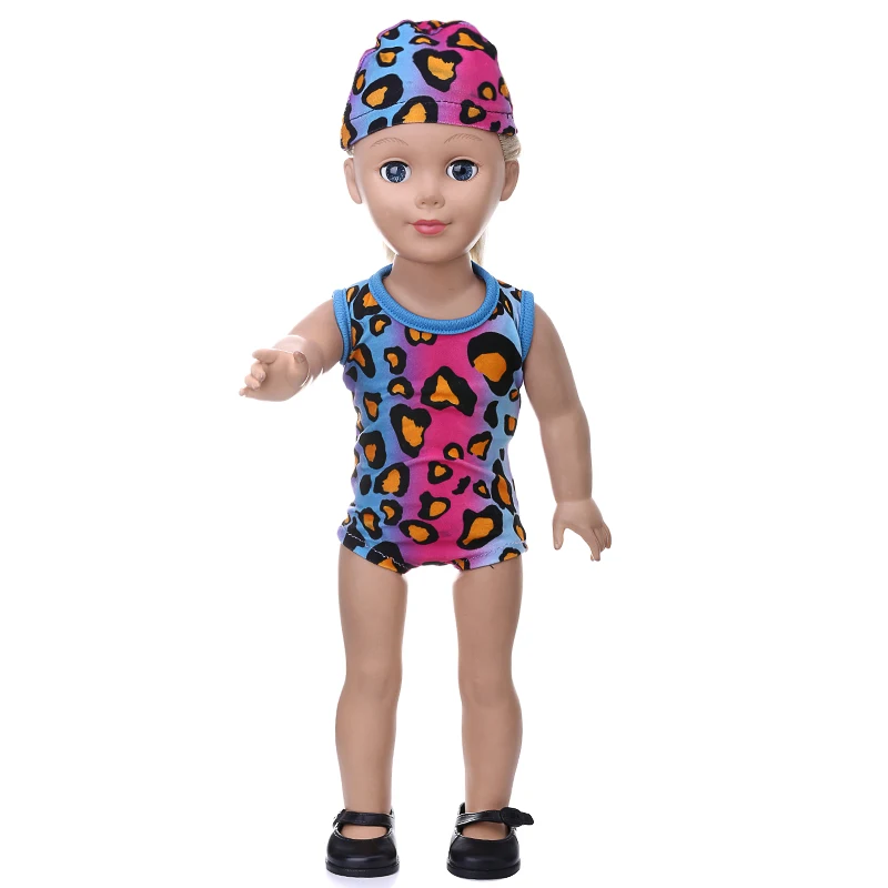 Hot Selling Leopard Swimsuit Accessories Baby Born Doll Suit Fit 18
