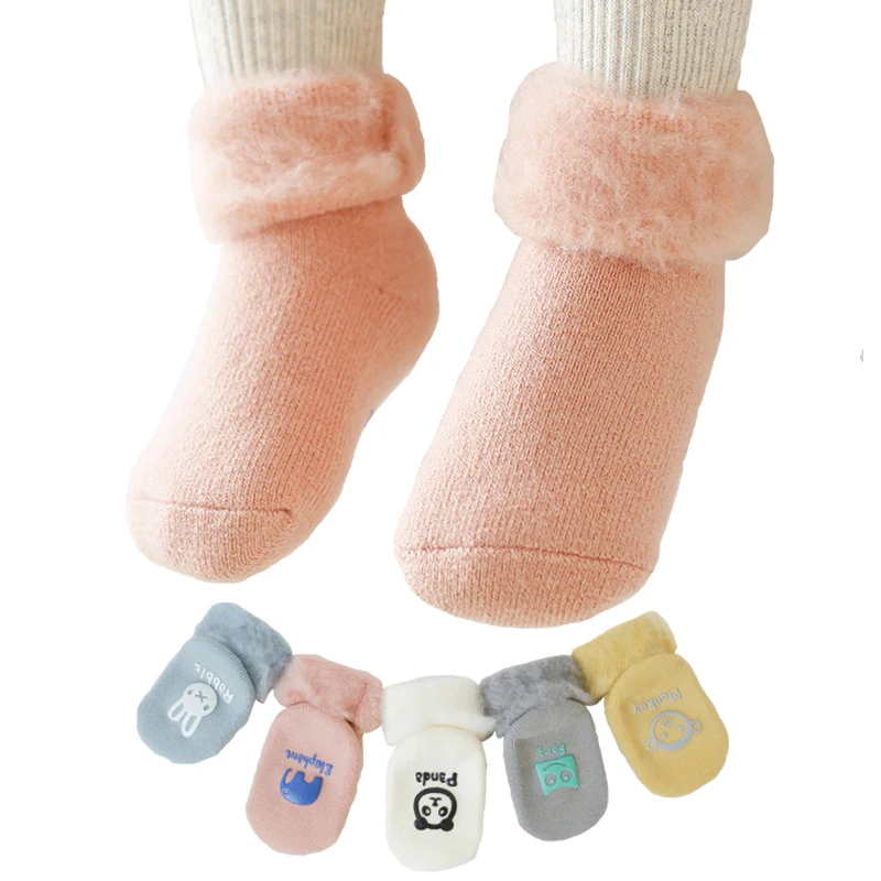 newborn socks baby non slip socks winter warm home slippers baby new