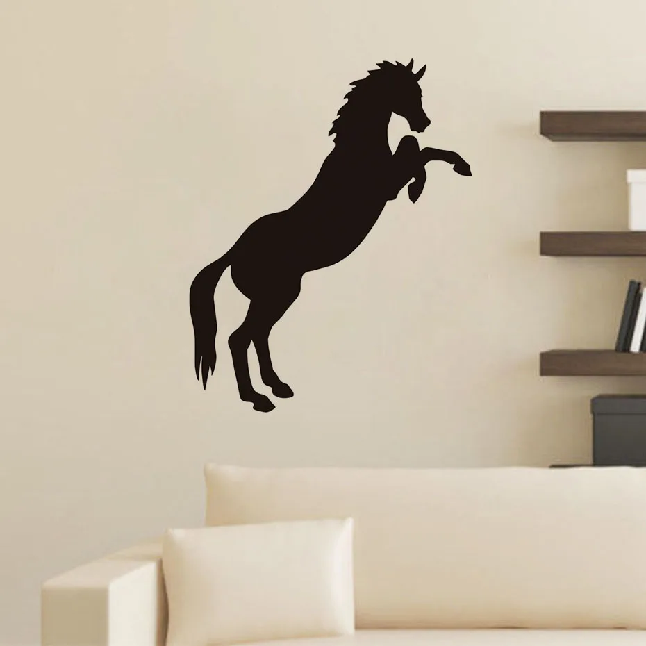 DCTOP Black Horse Silhouette Animal Wall Stickers For Living Room PVC