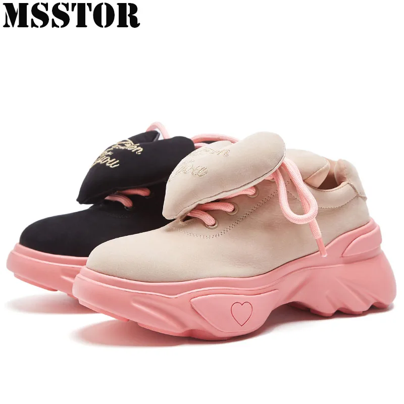 MSSTOR New Arrivals Women's Running Shoes Plus Size 35-42 Sport Shoes Woman Brand Height Increasing Ladies Female Girl Sneakers