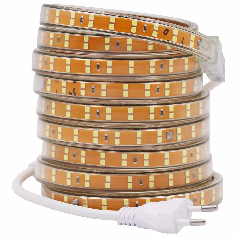 СВЕТОДИОДНАЯ лента SMD 2835 220 в 240 В 156 светодиодов/м водонепроницаемая светодиодная