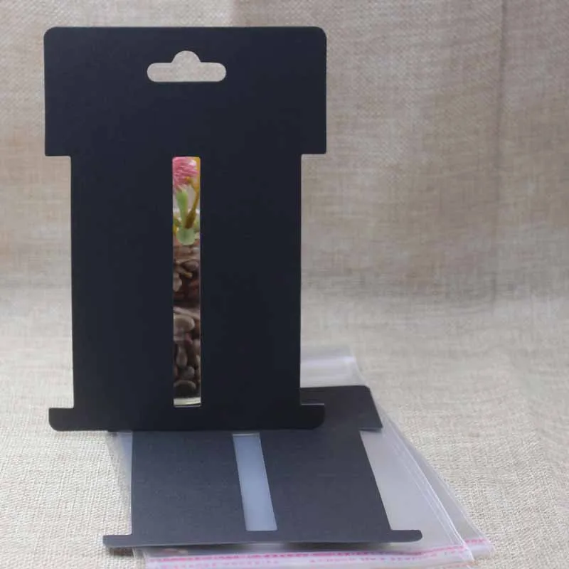 

Zerong DIy large hair clip display card black cardboard hair barette packing & display tag card 50pcs 16*11cm +50bag