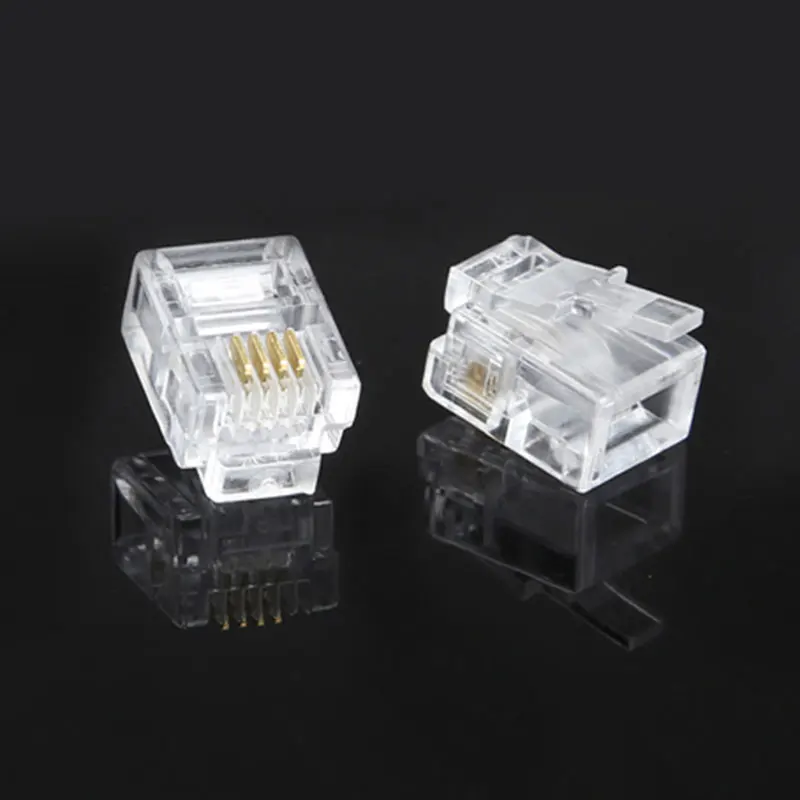Buy 100pcs 4 Pin RJ11 Connector 6P4C Modular Phone