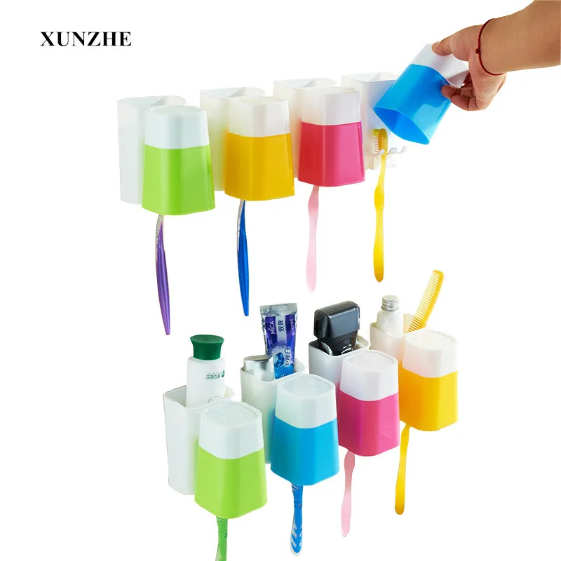 

Creative Automatic Toothpaste Dispenser Minions + Toothbrush Holder Set Family Bathroom Set Wall Mount Rack Bath Accessories