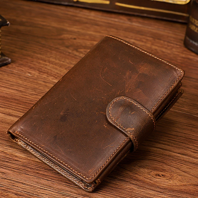 classical genuine leather men money wallet handmade