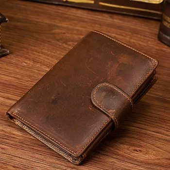 

Classical Genuine Leather Men Money Wallet Handmade Leather Wallet Card Holder Coin Purse Hasp Male's Short Wallets for Man 8301