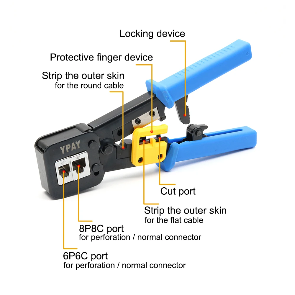 YPAY EZ rj45 щипцы для кабеля rg45 сетевые инструменты плоскогубцы rj12 cat5 cat6 8p 6p rj 45