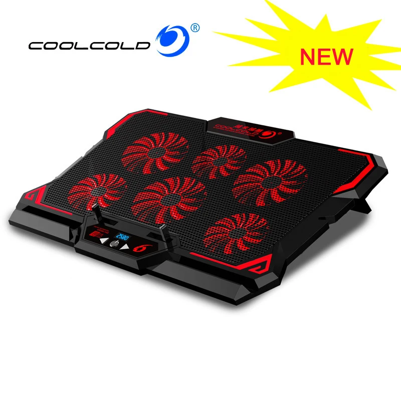 

COOLCOLD 17inch Gaming Laptop Cooler Six Fan Led Screen 2 USB Port Laptop Cooling Pad Notebook Stand for PC Laptop