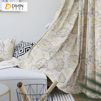 

DIHINHOME High Quality Floral Blackout Curtains For Living Room Window Treatment Curtain Customized