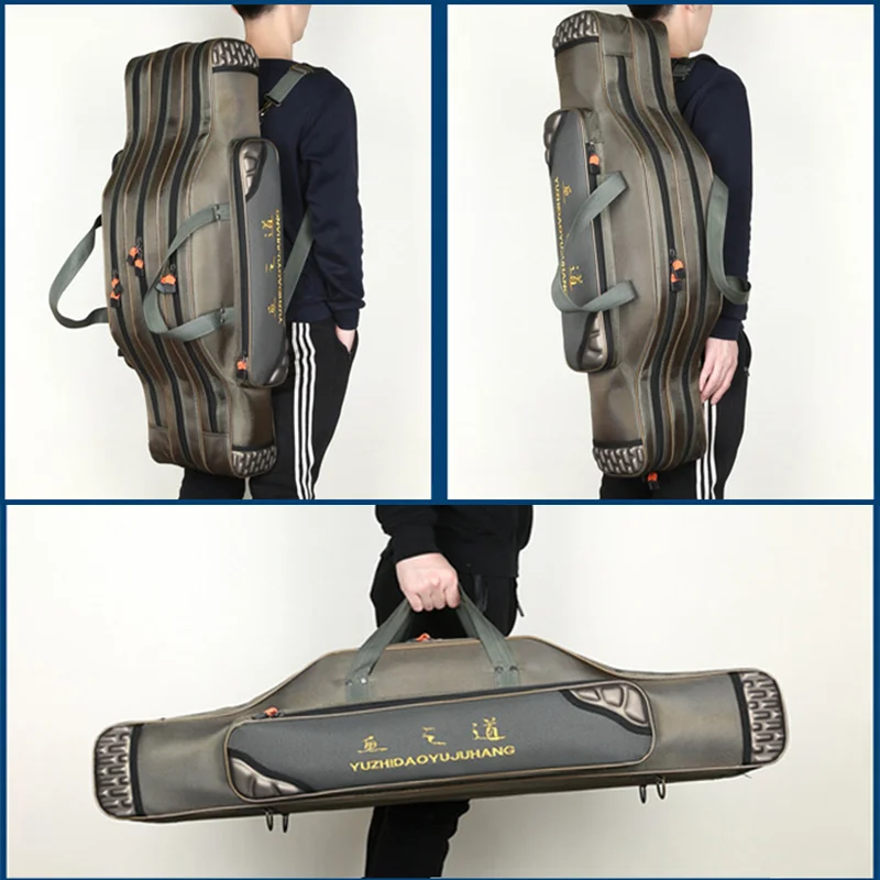  Portable Multifunction Fishing Bag Pesca Canvas 80/90/100/120CM Fishing Rod 3 Layer 4 Layer Travel  - 33013150084