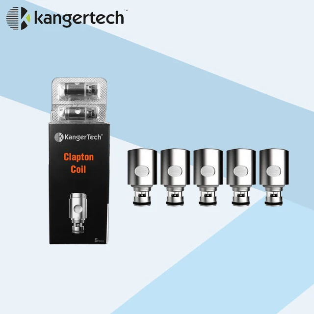 Оригинал KangerTech Клэптон Катушки 0.5ohm Сопротивление Корпус Из Нержавеющей Стали Kanthal провода Janpan Хлопок для Субтанке/TOPTANK/NEBOX