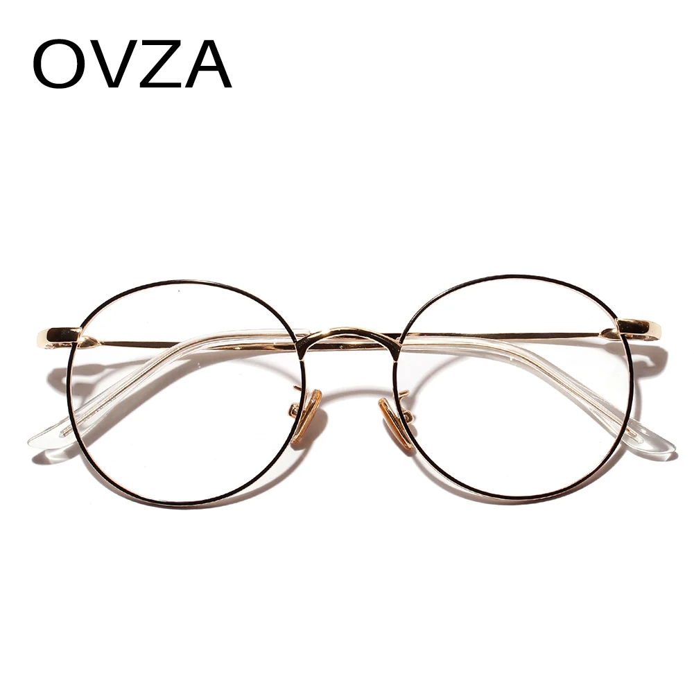 

OVZA 2019 New Fashion Anti Blue Light Glasses Men and Women Computer Glasses Anti Blue High Quality Metal Glasses Frames S8070