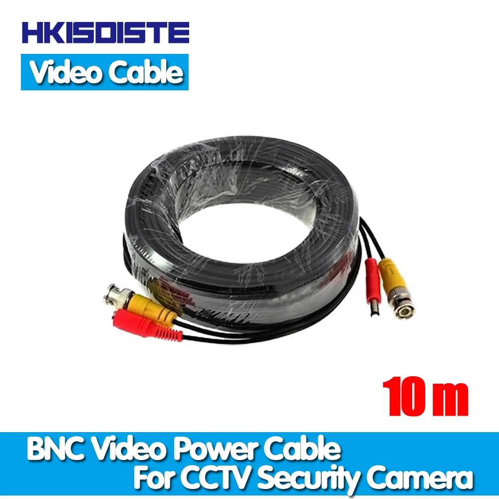 HKIXDISTE BNC кабель 10 м мощность видео Plug and Play кабель для CCTV камеры системы безопасности