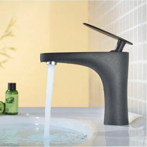 

BECOLA black basin faucets single handle bathroom faucet deck mounted cold and hot water basin tap B-1027M