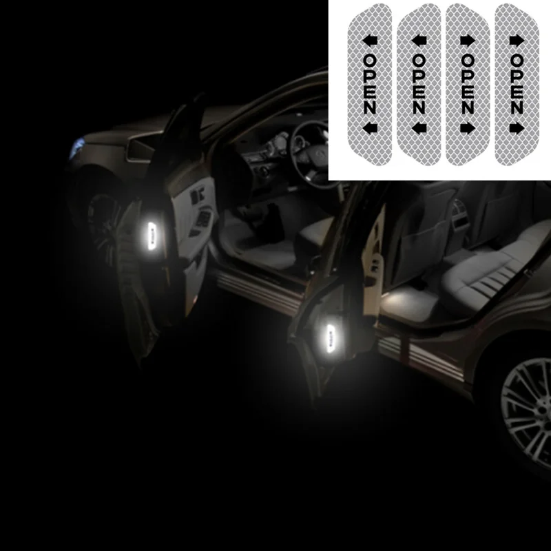 

4Pcs Car Door Safety Warning Mark OPEN Reflective Stickers for Hyundai IX35 IX45 Sonata Verna Solaris Elantra Tucson Mistra IX25