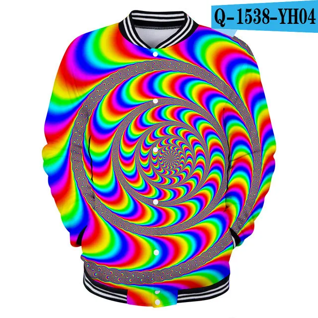 Tie Dye Flashbacks Jacket 3D Print spring hip Hop colorful psychedelic