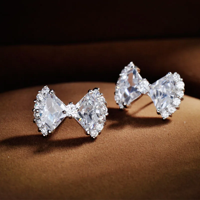 GAOLAFree Shipping HOT Fashion Change Blue Zircon Stud Earrings/Bow Earrings GLE0158 |