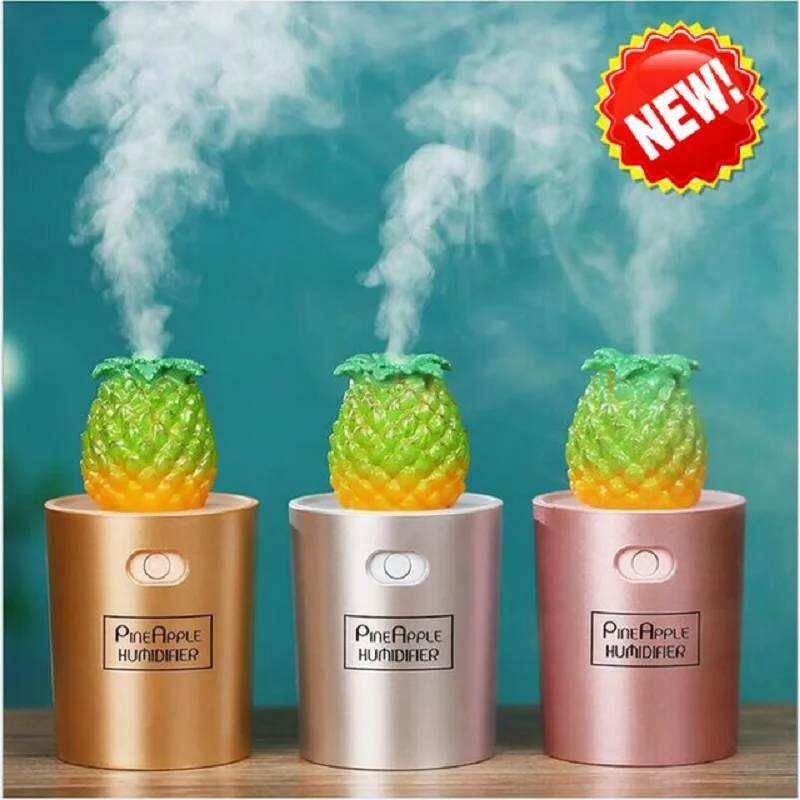 

2018 Hot Ultrasonic Desk Humidifiers 130ml Mist Maker Fogger Portable 3 Colors With LED Night Fruit Mini Air Humidifier