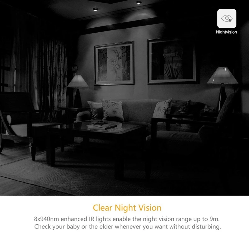 Hd 1080P Home Security Ip Camera Two Way Audio Wireless Camera 2Mp Night-Vision Wifi Camera Smart Life App Control(Us Plug)