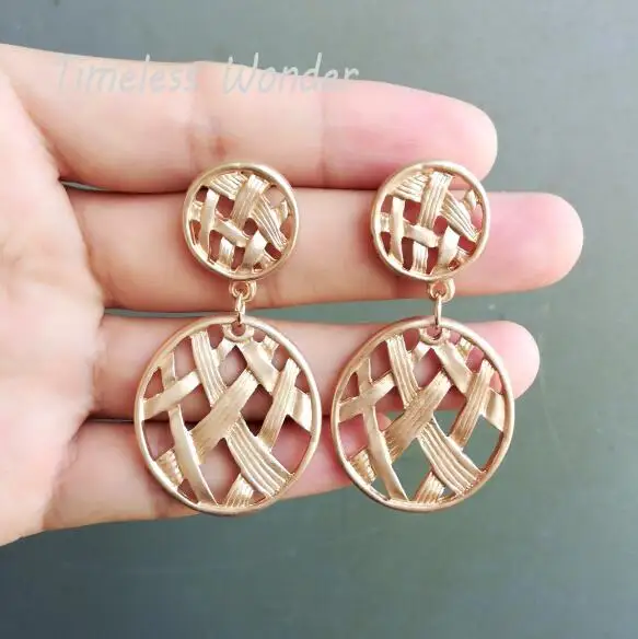 

Timeless Wonder Retro Cutout Net Geo Statement Stud Earrings Party Top Runway Punk Women Jewelry Rare Design Ins Gothic New 2274