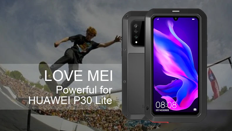 Алюминий металлический бронированный чехол для huawei P30 Lite противоударный Водонепроницаемый защита на весь корпус с Gorrila Стекло крышка huawei P30 Профессиональный откидной Чехол-броня