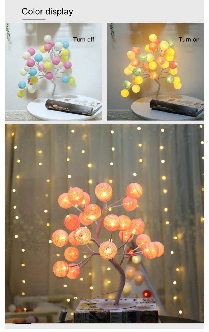 QYJSD 24 светодиода/32 светодиода шары дерево сказочные декоративные световые гирлянды на батарейках Рождественская наружная гирлянда свадебное украшение