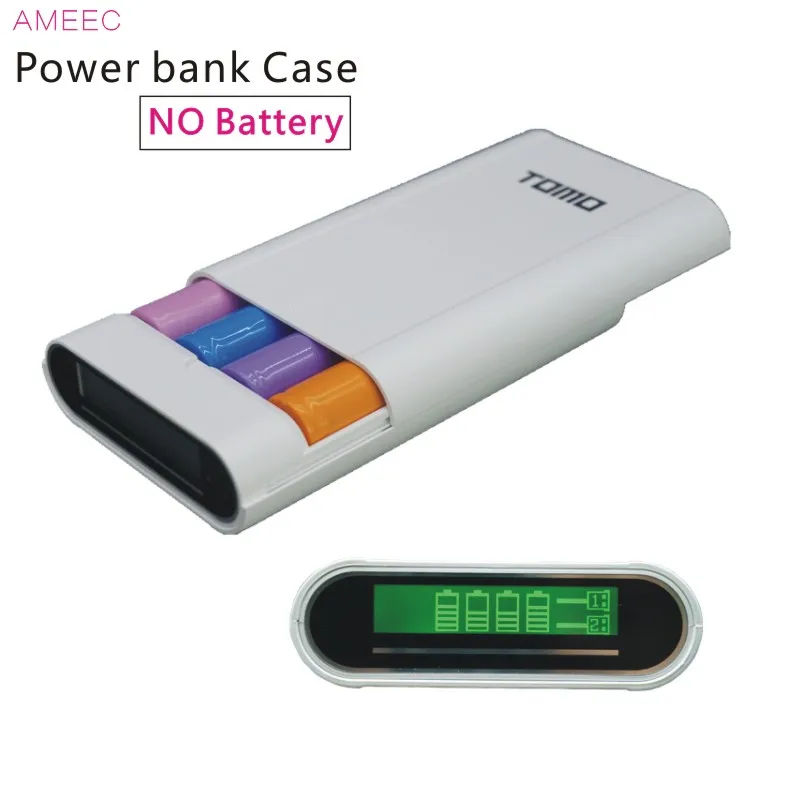 

TOMO M4 18650 3.7V Li ion Battery Charger Case Power Bank Box Charge For 18650 Batteries Dual USB 5V2A Black ( Not Battery )