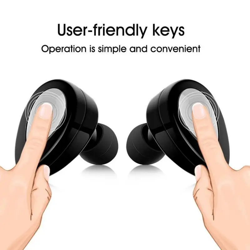 Wireless Binaural Bluetooth Headset with Power Display Voice Control Call NFC Multifunction Bluetooth Earphones for Phones