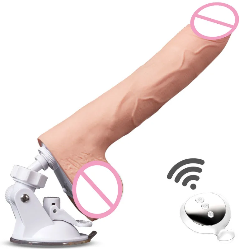 Remote Control Vibrator Dildo Heating Sex Machine Telescopic Soft Jelly Dildo Realistic Fake Penis Adult Sex Dildos For Women