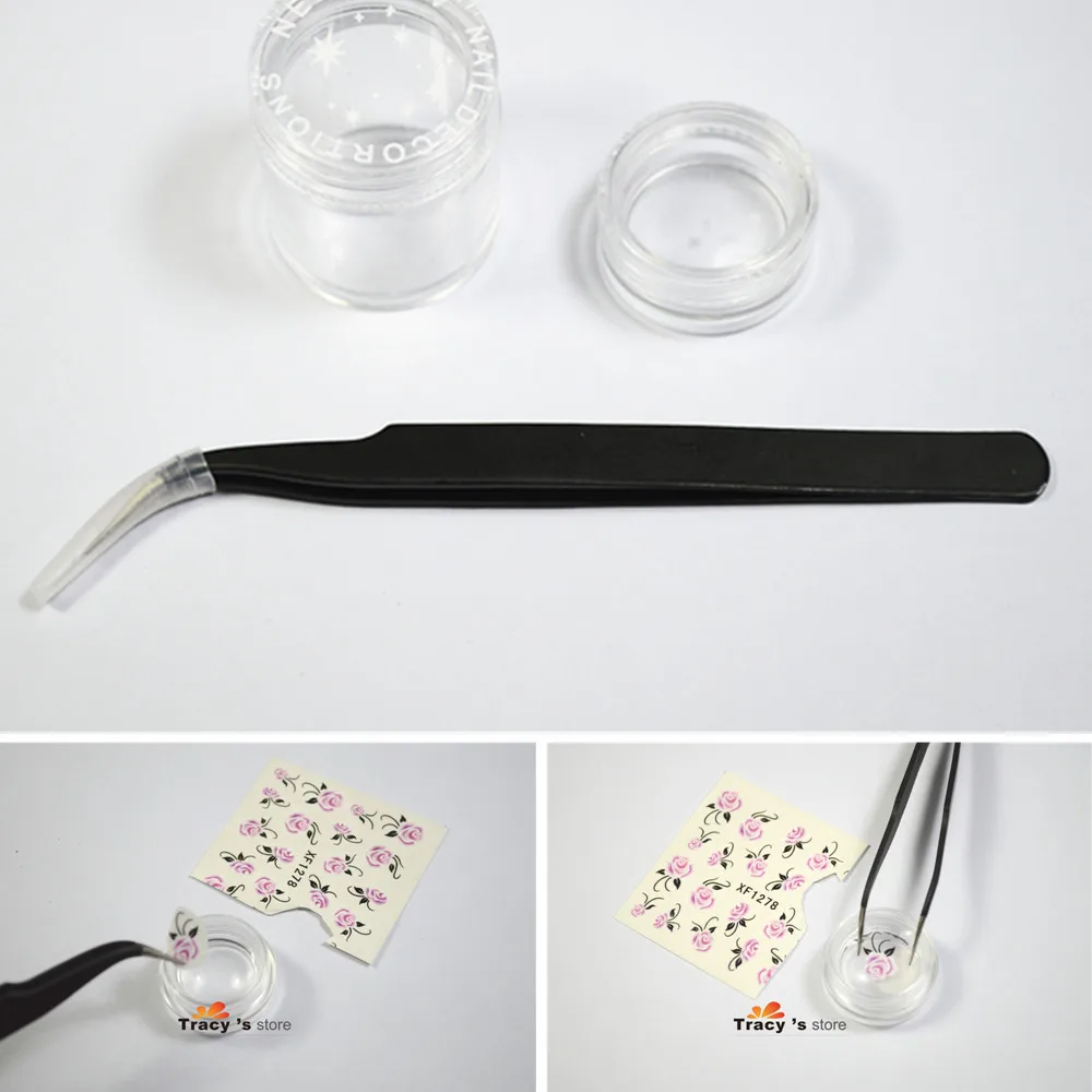 

Nail Art Water Transfer Stickers nails Tips Decals Manicure Watermark Decorations Tools Tweezers+3g Jar+10g Jar TRND17