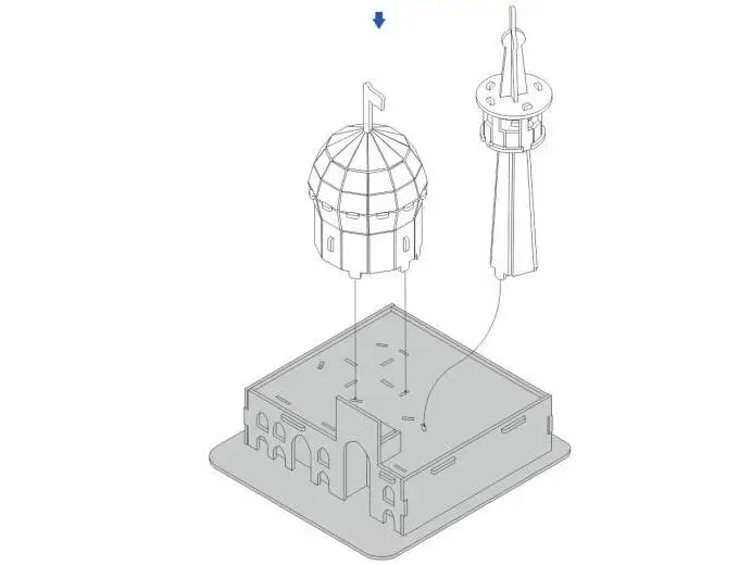 3D puzzle DIY toy paper building model assemble Imam reza holy shrine Iran dome