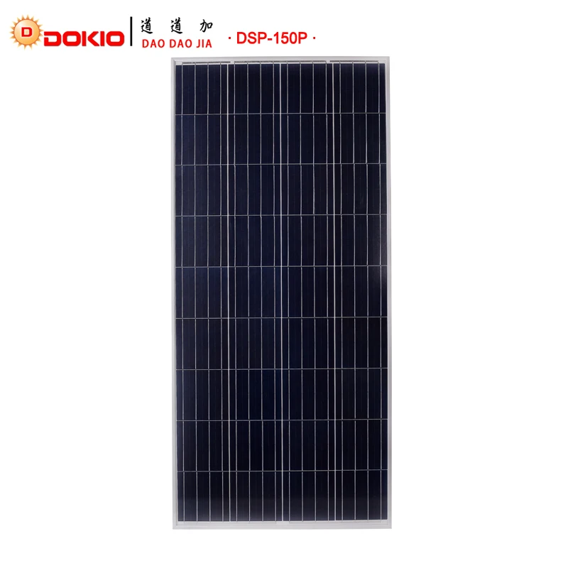 

DOKIO Brand 150W 18 Volt Solar Panel China + 10A 12/24 Volt Controller 150 Watt Solar Panels Cell/Module/System Charger/Battery