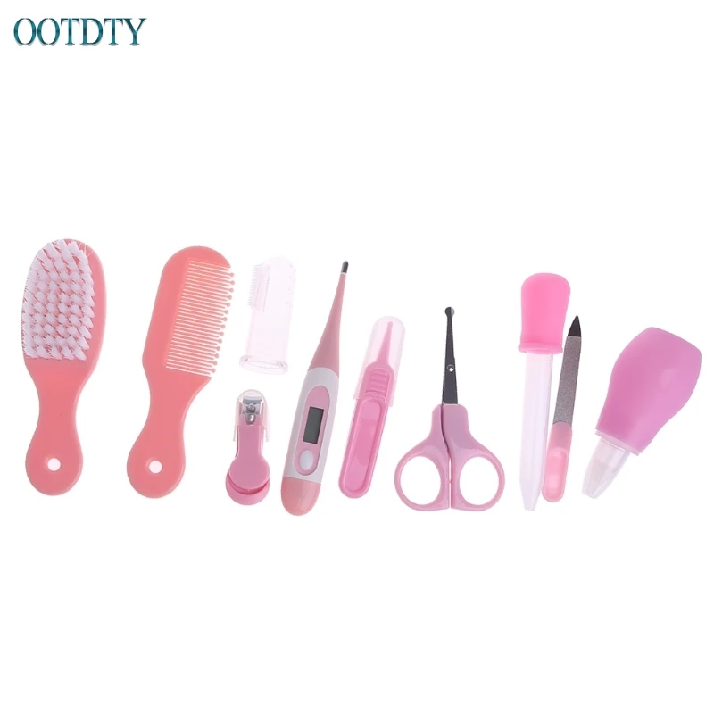 10pcs/Set Newborn Baby Kids Nail Hair Health Care Thermometer Grooming Brush Kit #330