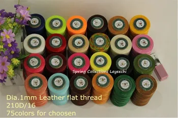 

New colors 210D/16 Dia.1mm Leather hand-stitched sewing thread Polyester Flat waxed thread DIY handmade leather bag sewing tool