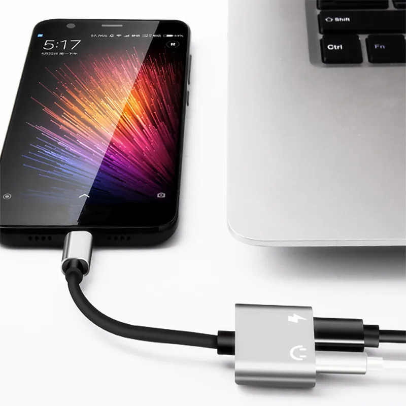 

Type-C to Aux Audio Cable Adapter USB Type C to 3.5mm Headphone Jack 2 in 1 Charger Adapter For Xiaomi Mi8 Huawei Mate 20 Pro