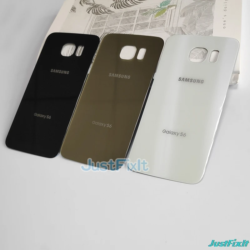 Замена крышки батареи для SAMSUNG Galaxy S6 G920 G920F Задняя крышка Дверь стеклянная корпуса
