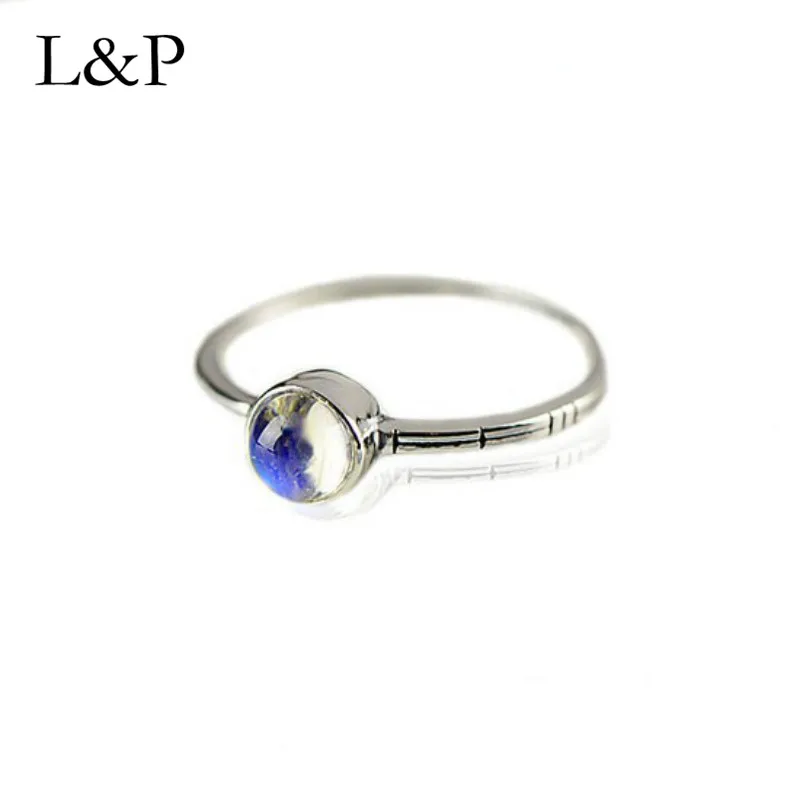 L&P Authentic 925 Sterling Silver Sri Lankan Moonstone Ring For Women